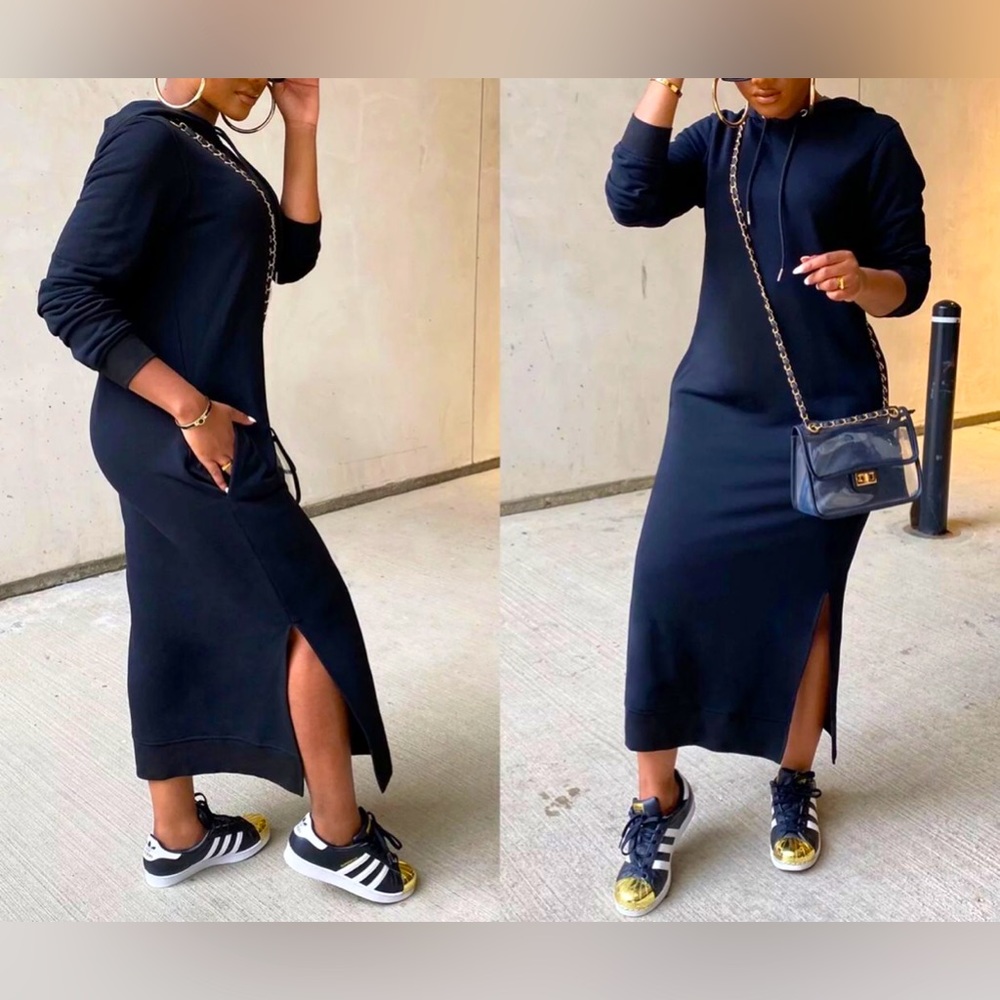 COPY - Women fall winter hooded long sleeves casual dress